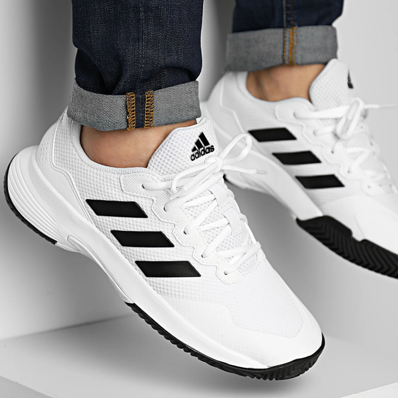 Adidas รองเท้าเทนนิสผู้ชาย Gamecourt 2.0 | Cloud White/Core Black/Cloud White ( GW2991 ) - Image 9