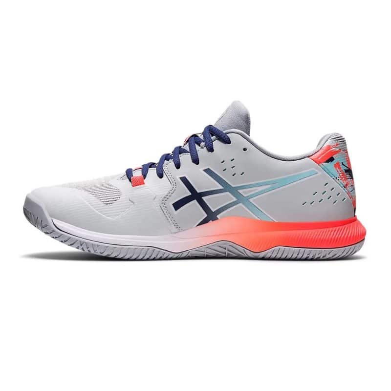 Asics รองเท้าวอลเลย์บอลผู้ชาย Gel-Tactic | Glacier Grey/Sunrise Red ( 1071A072-960 ) - Image 4