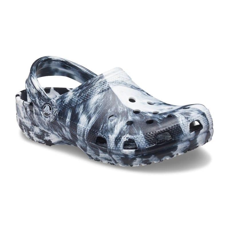 Crocs รองเท้าแตะ Classic Marbled Clog | White/Black ( 206867-103 ) - Image 4