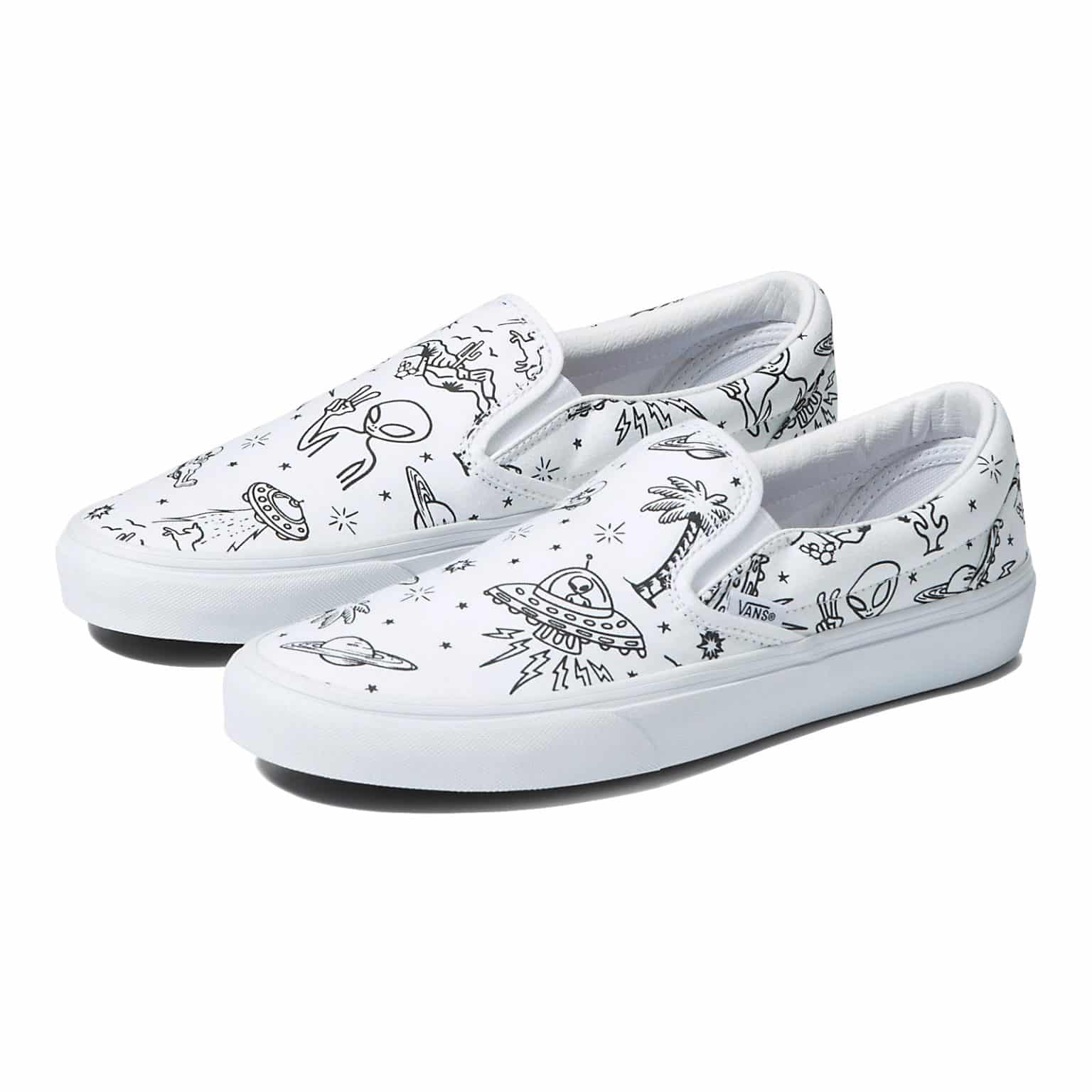 Vans รองเท้าผ้าใบ Classic SlipOn Unidentified UPaint White