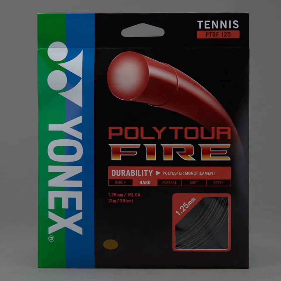 Yonex Poly Tour Fire 120/17G Tennis String Reel Red