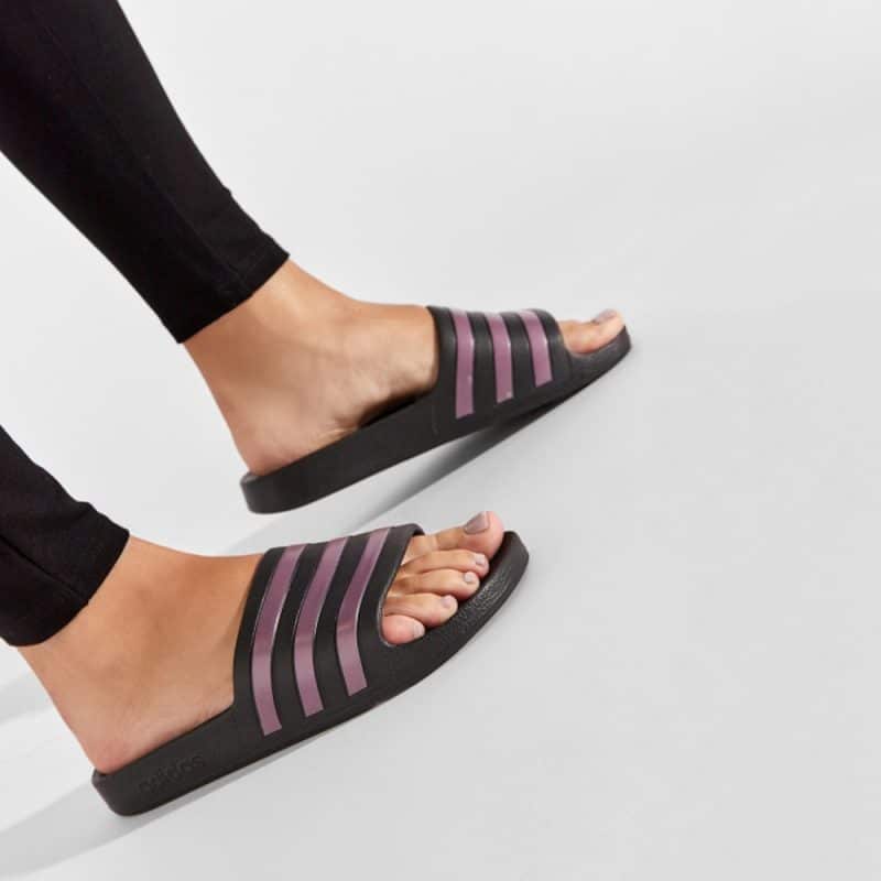 Adidas รองเท้าแตะ Adilette Aqua Slides | Core Black/Matt Purple Met./Core Black ( GX4279 ) - Image 9