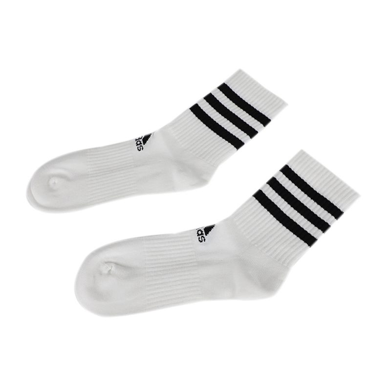 Adidas ถุงเท้า 3-Stripes Cushioned Crew Socks 3 Pairs | Medium Grey  Heather/White/Black ( DZ9345 ) - APX OFFICIAL STORE