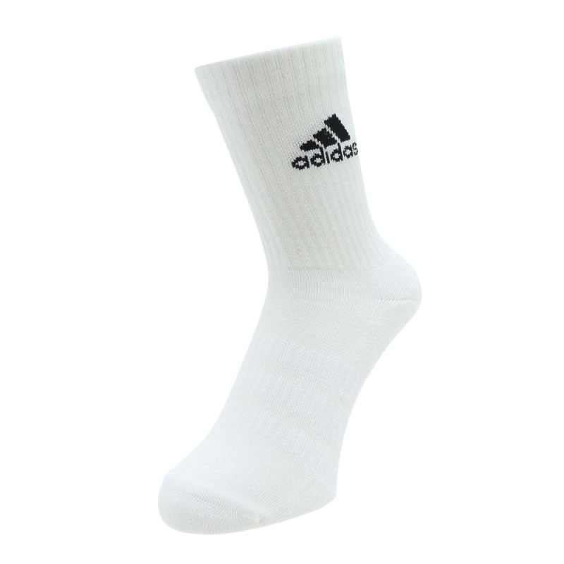 Adidas ถุงเท้า Cushioned Crew Socks 3 Pairs | Medium Grey Heather/White/Black/White ( DZ9355 ) - Image 10
