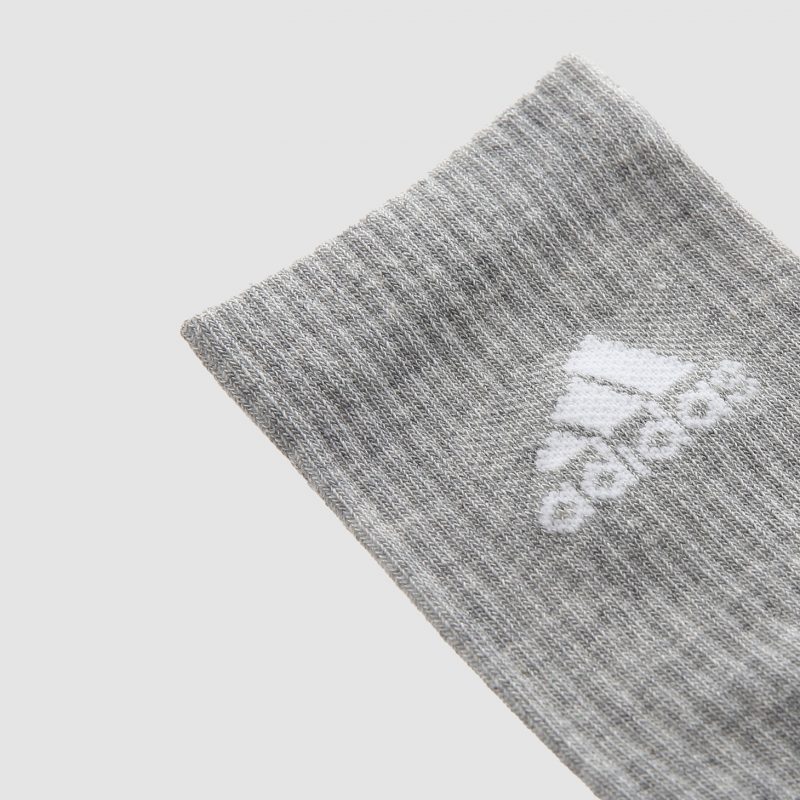 Adidas ถุงเท้า Cushioned Crew Socks 3 Pairs | Medium Grey Heather/White/Black/White ( DZ9355 ) - Image 20