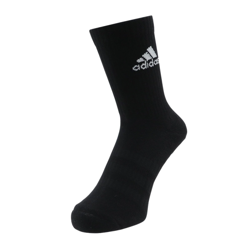 Adidas ถุงเท้า Cushioned Crew Socks 3 Pairs | Medium Grey Heather/White/Black/White ( DZ9355 ) - Image 9