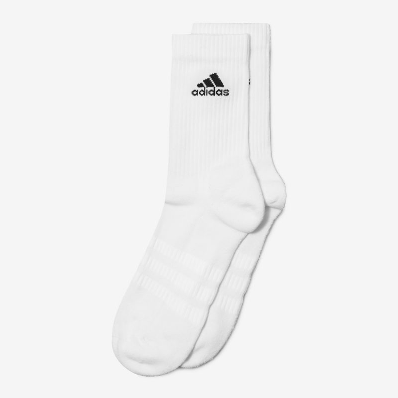 Adidas ถุงเท้า Cushioned Crew Socks 3 Pairs | White/White/Black ( DZ9356 ) - Image 10