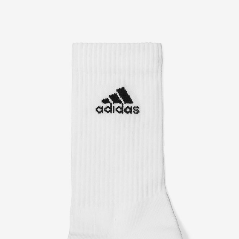 Adidas ถุงเท้า Cushioned Crew Socks 3 Pairs | White/White/Black ( DZ9356 ) - Image 11