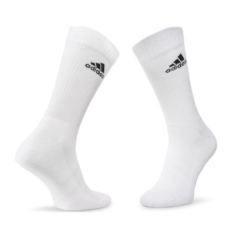 Adidas ถุงเท้า Cushioned Crew Socks 3 Pairs | White/White/Black ( DZ9356 ) - Image 18