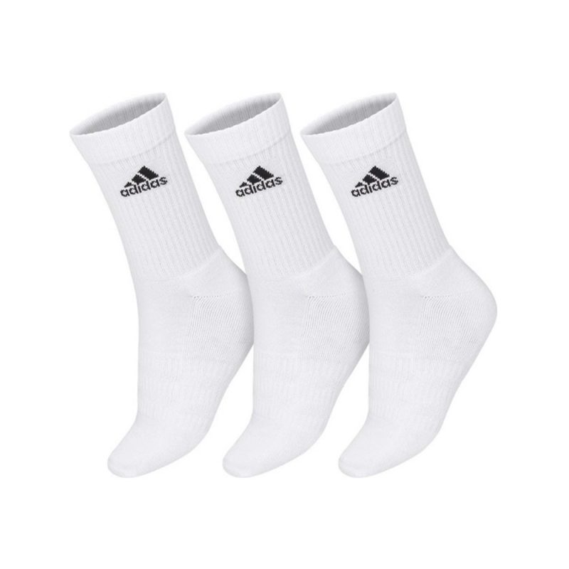 Adidas ถุงเท้า Cushioned Crew Socks 3 Pairs | White/White/Black ( DZ9356 ) - Image 22