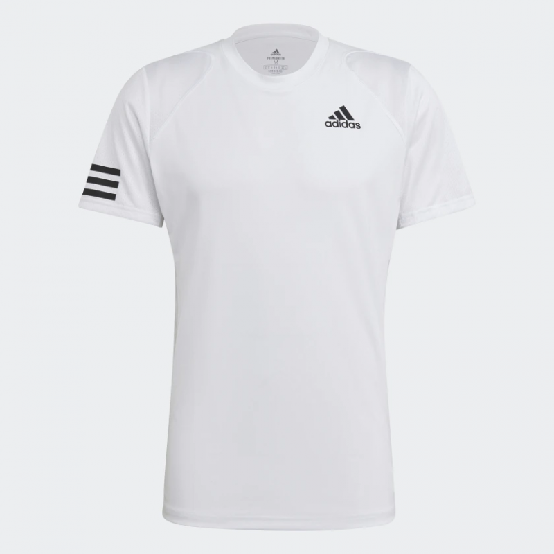 Adidas เสื้อเทนนิสผู้ชาย Club Tennis 3-Stripes Tee | White/Black ( GL5401 )