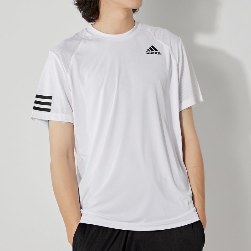Adidas เสื้อเทนนิสผู้ชาย Club Tennis 3-Stripes Tee | White/Black ( GL5401 ) - Image 6