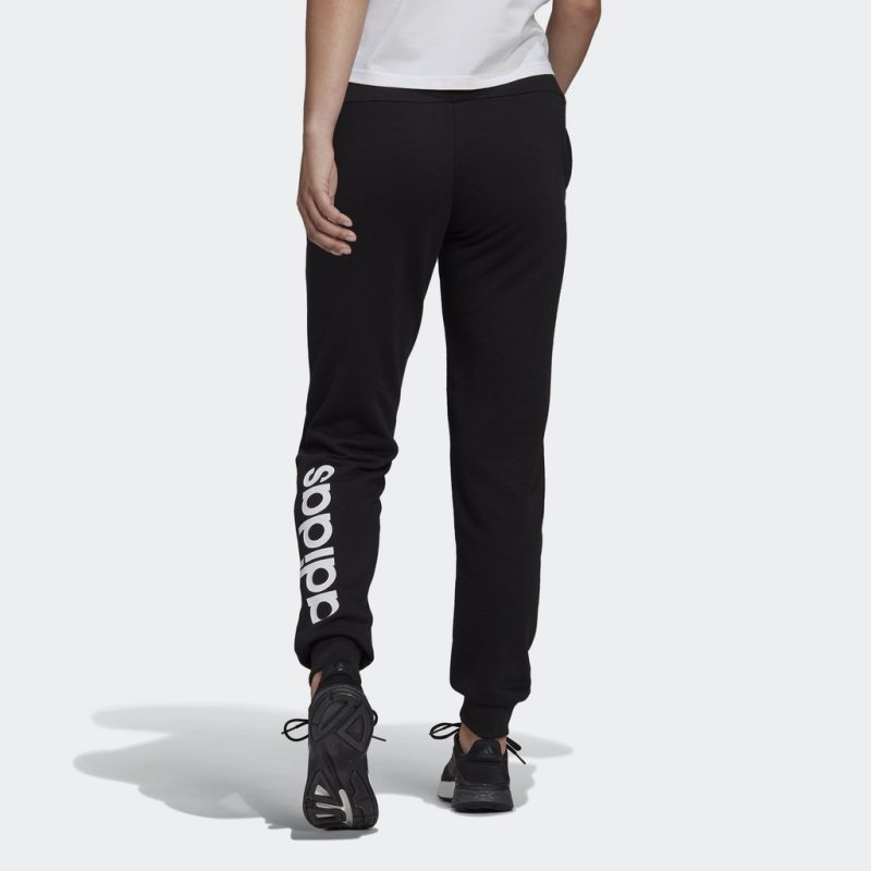 Adidas กางเกงกีฬาผู้หญิง Essentials French Terry Logo Pants | Black/White ( GM5526 ) - Image 3