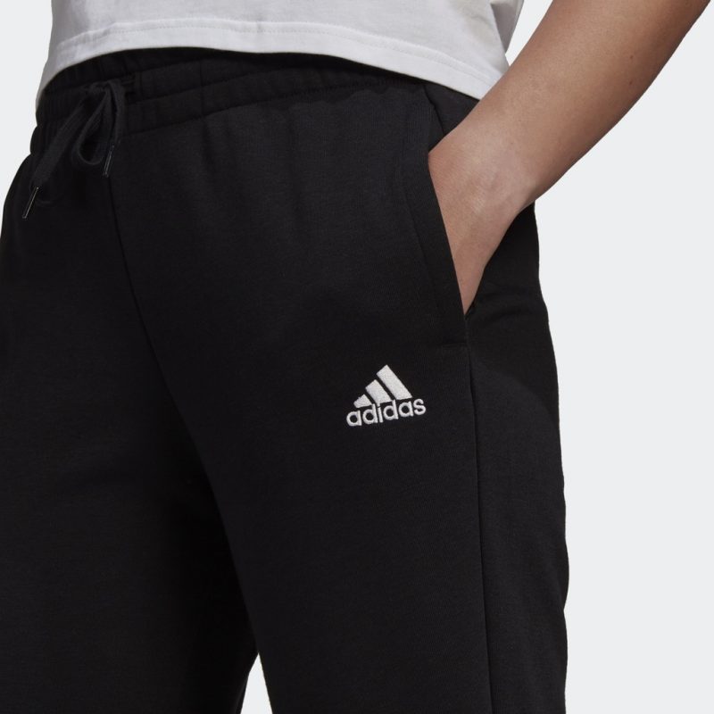 Adidas กางเกงกีฬาผู้หญิง Essentials French Terry Logo Pants | Black/White ( GM5526 ) - Image 5