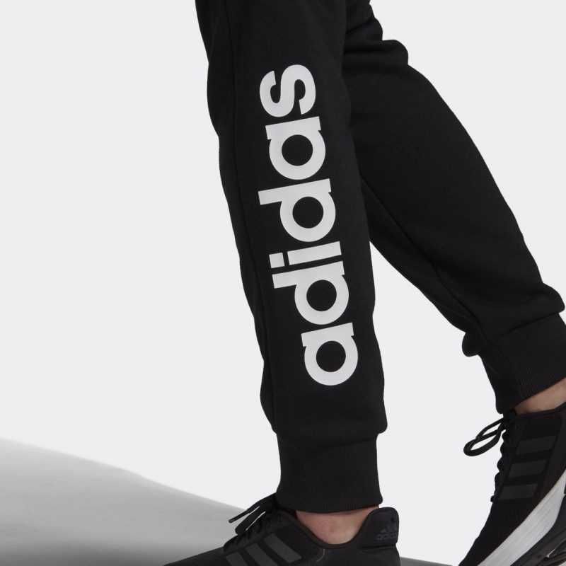 Adidas กางเกงกีฬาผู้หญิง Essentials French Terry Logo Pants | Black/White ( GM5526 ) - Image 6