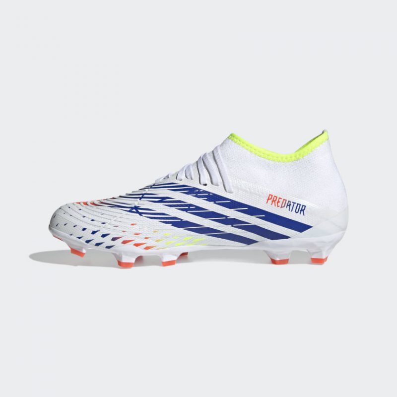 Adidas รองเท้าฟุตบอล / สตั๊ด Predator Edge.3 FG | Cloud White/Solar Yellow/Power Blue ( GW1002 ) - Image 4