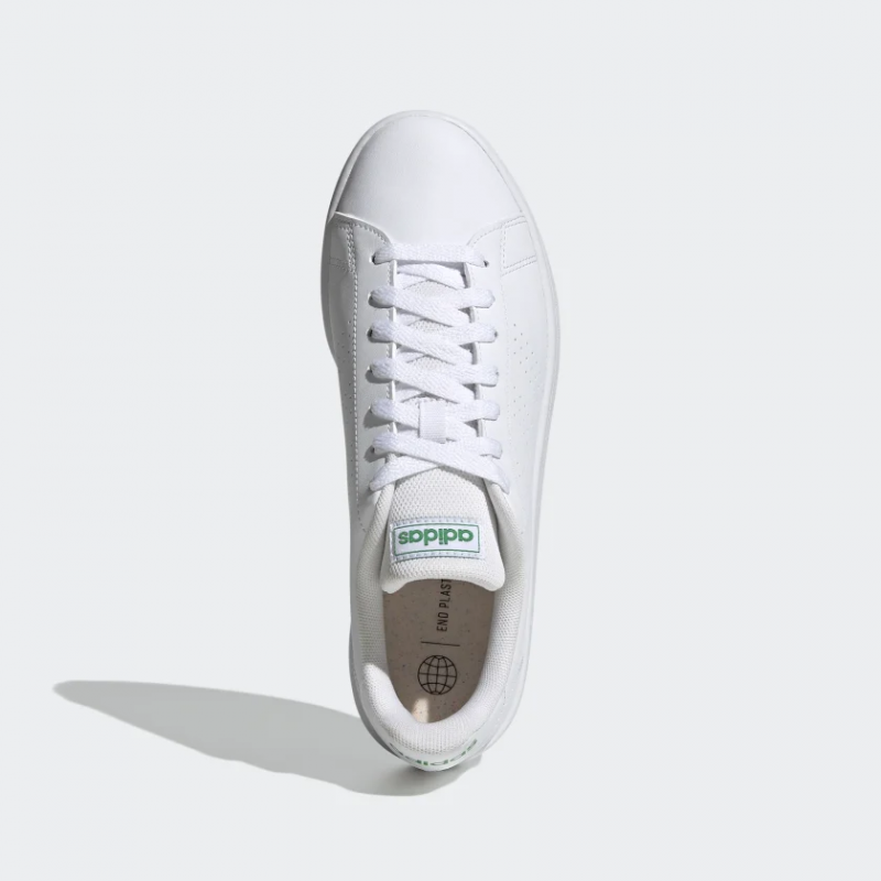 Adidas รองเท้าผ้าใบผู้ชาย Advantage Base | Cloud White/Cloud White/Green ( GW2063 ) - Image 5