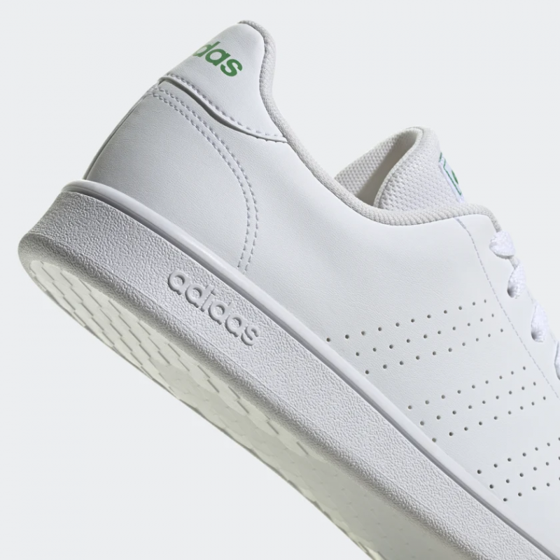 Adidas รองเท้าผ้าใบผู้ชาย Advantage Base | Cloud White/Cloud White/Green ( GW2063 ) - Image 8