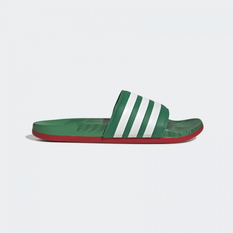 Adidas รองเท้าแตะ Adilette Comfort Slides | Vivid Green/Cloud White/Scarlet ( GX7221 )