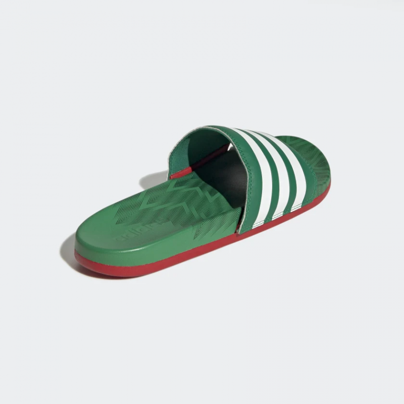 Adidas รองเท้าแตะ Adilette Comfort Slides | Vivid Green/Cloud White/Scarlet ( GX7221 ) - Image 3