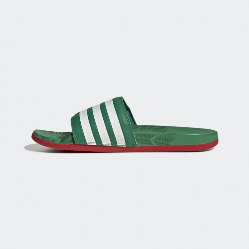 Adidas รองเท้าแตะ Adilette Comfort Slides | Vivid Green/Cloud White/Scarlet ( GX7221 ) - Image 4