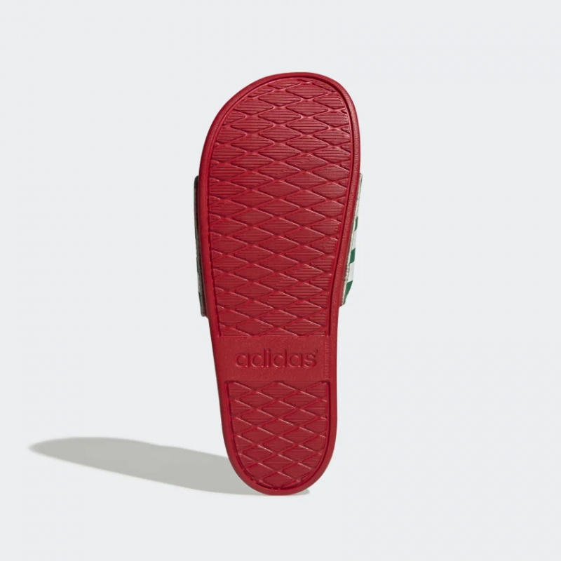 Adidas รองเท้าแตะ Adilette Comfort Slides | Vivid Green/Cloud White/Scarlet ( GX7221 ) - Image 6