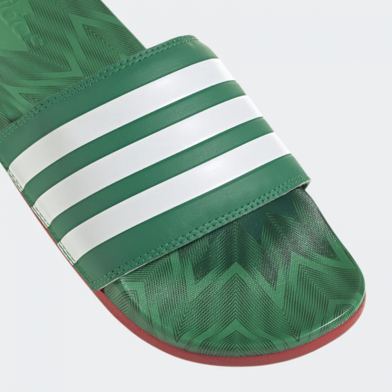 Adidas รองเท้าแตะ Adilette Comfort Slides | Vivid Green/Cloud White/Scarlet ( GX7221 ) - Image 8