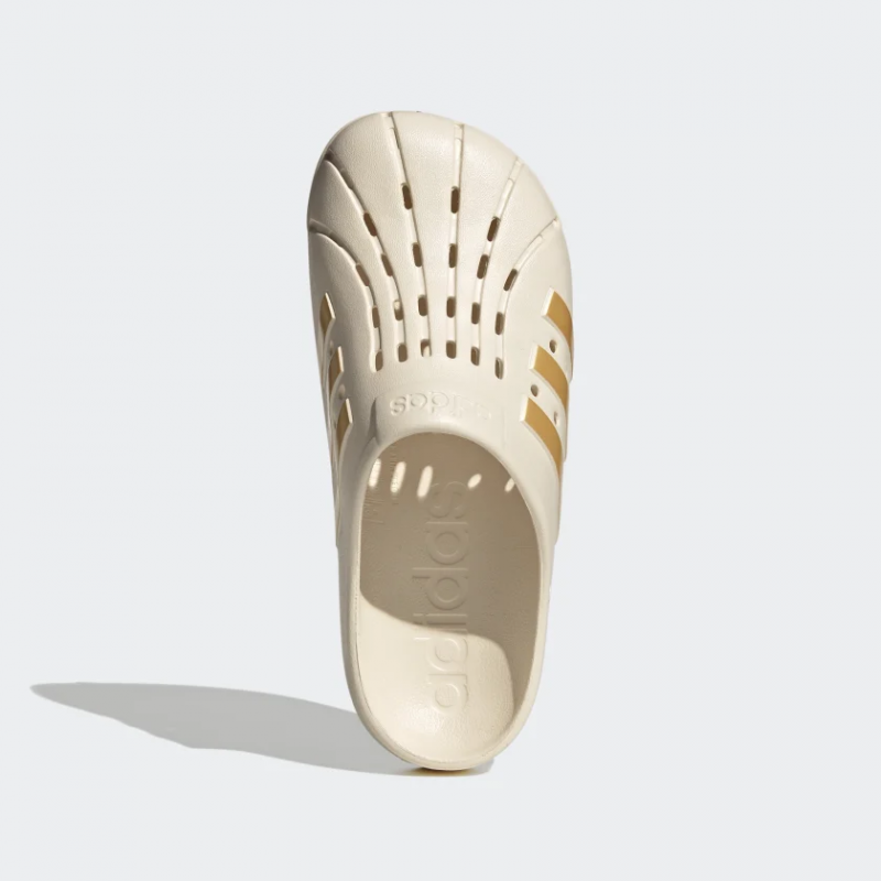 Adidas รองเท้าแตะ Adilette Clogs | Wonder White/Gold Metallic/Wonder White ( GY1827 ) - Image 5