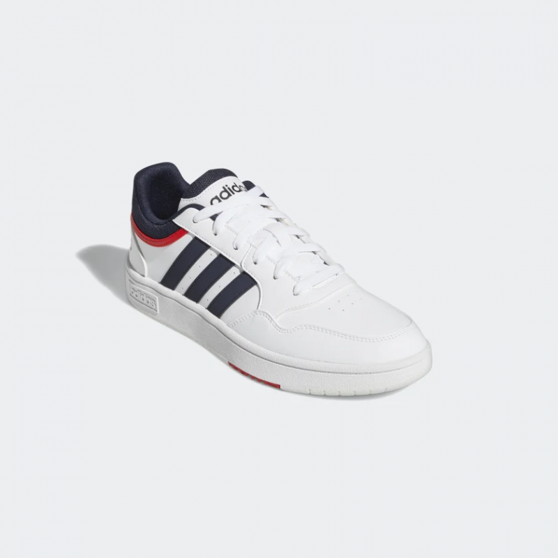 Adidas รองเท้าผ้าใบผู้ชาย Hoops 3.0 | Cloud White/Legend Ink/Vivid Red ( GY5427 ) - Image 2