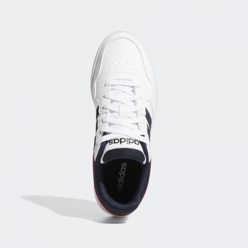 Adidas รองเท้าผ้าใบผู้ชาย Hoops 3.0 | Cloud White/Legend Ink/Vivid Red ( GY5427 ) - Image 5