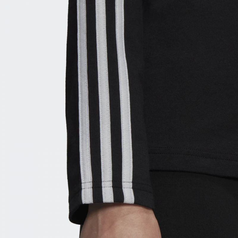Adidas เสื้อยืดแขนยาวผู้หญิง Essentials 3-Stripes Long Sleeve Tee | Black/White ( HF7261 ) - Image 6