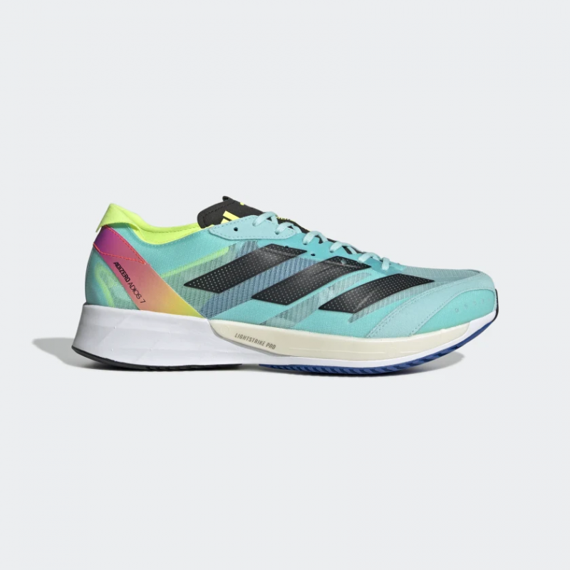 Adidas รองเท้าวิ่งผู้ชาย Adizero Adios 7 | Light Aqua/Core Black/Power Blue ( HQ3510 )