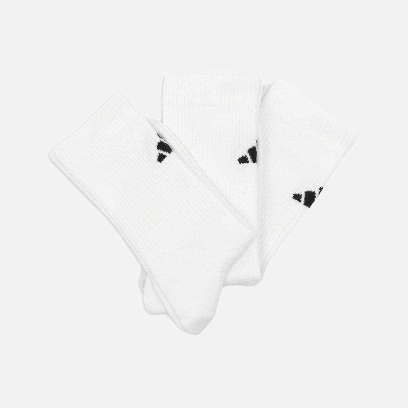 Adidas ถุงเท้า Performance Light Crew Socks 3 Pairs | White/White/White ( HT3443 ) - Image 6