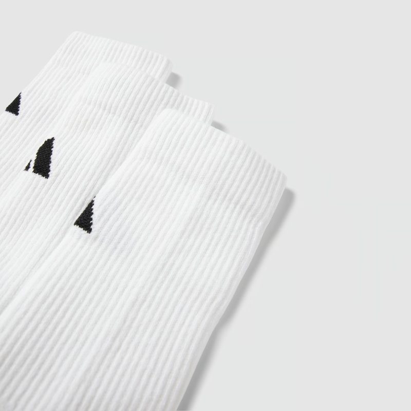 Adidas ถุงเท้า Performance Cushioned Crew Socks 3 Pairs | White/White/White ( HT3452 ) - Image 3