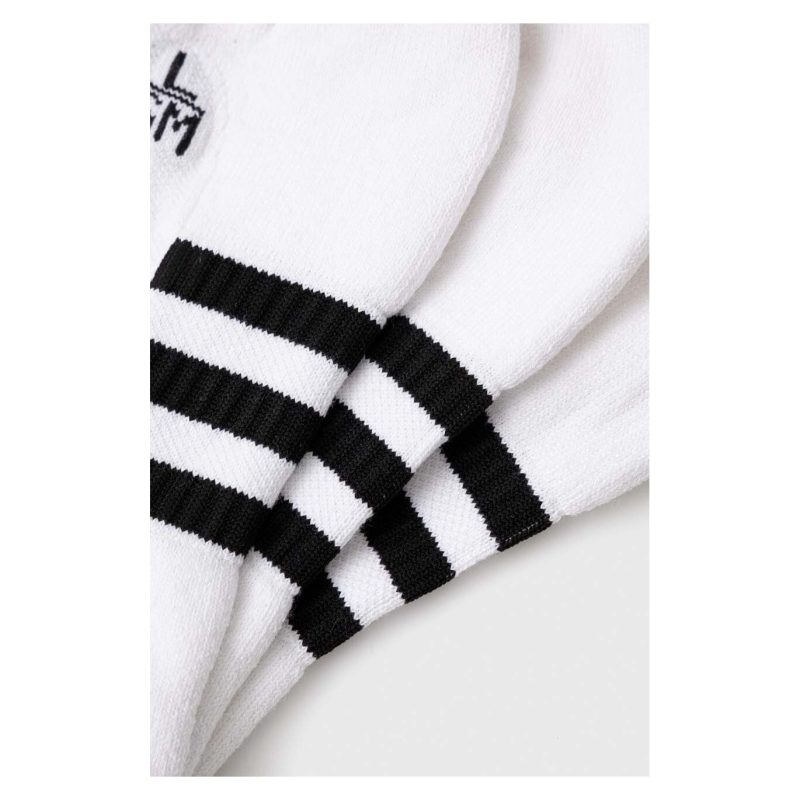 Adidas ถุงเท้า Performance Cushioned Crew Socks 3 Pairs | White/White/White ( HT3452 ) - Image 5