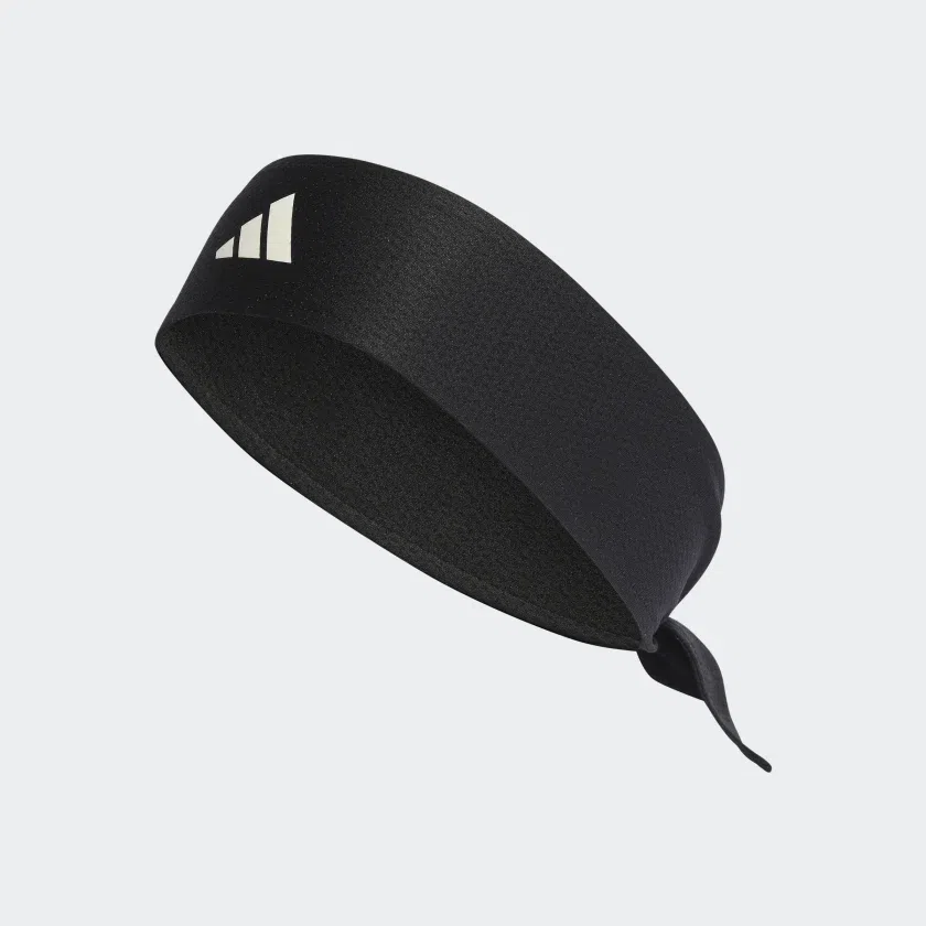 Adidas แถบรัดศีรษะเทนนิส AEROREADY Tennis Tie Band | Black/White ( IC3563 )