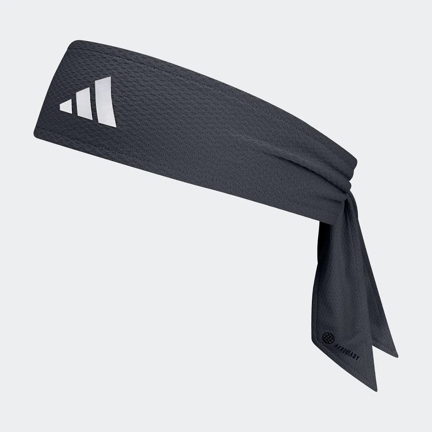 Adidas แถบรัดศีรษะเทนนิส AEROREADY Tennis Tie Band | Black/White ( IC3563 ) - Image 4