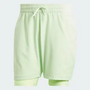 Adidas กางเกงเทนนิสผู้ชาย Tennis HEAT.RDY Shorts and Inner Shorts Set | Semi Green Spark/Green Spark ( IL7380 )