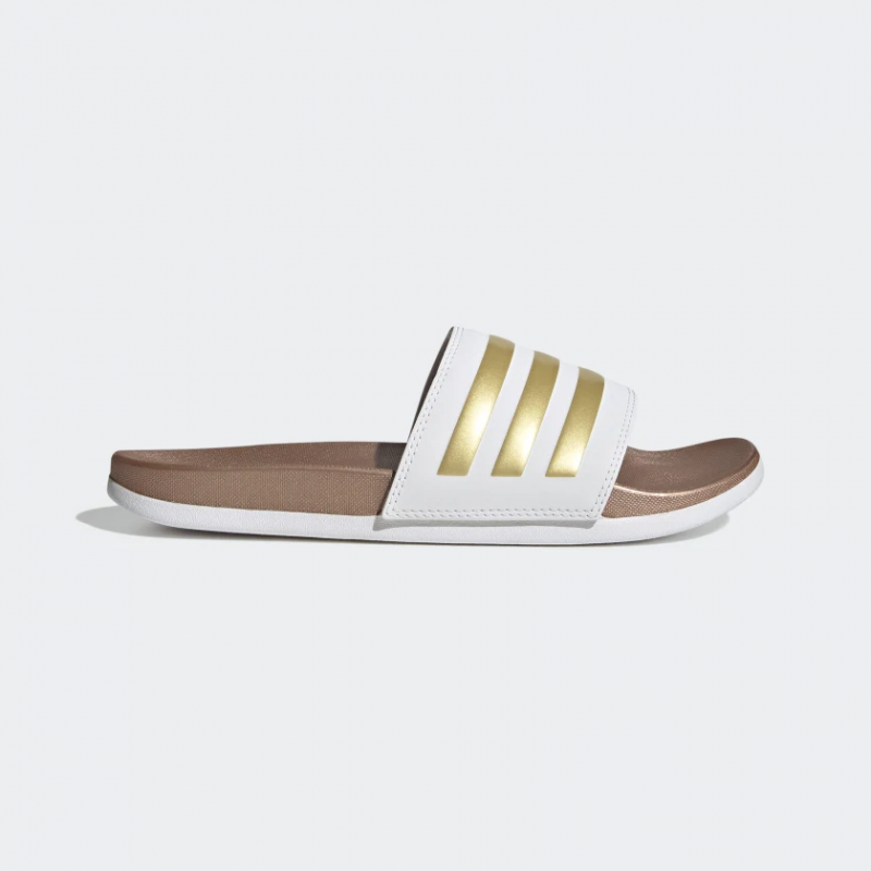 Adidas รองเท้าแตะ Adilette Comfort Slides | Cloud White/Cloud White/Matte Gold ( H03618 )