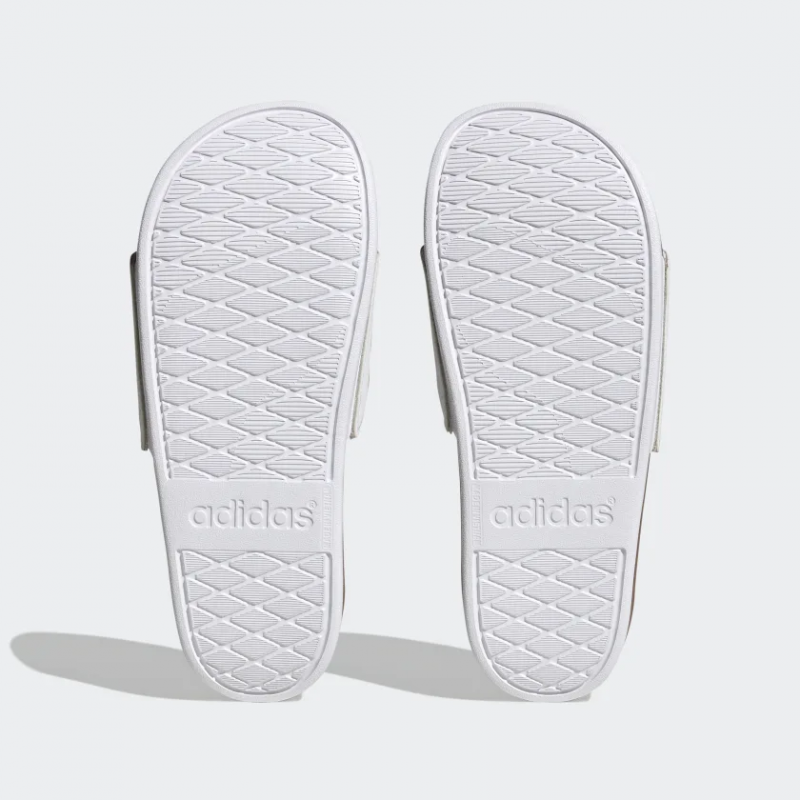 Adidas รองเท้าแตะ Adilette Comfort Slides | Cloud White/Cloud White/Matte Gold ( H03618 ) - Image 6
