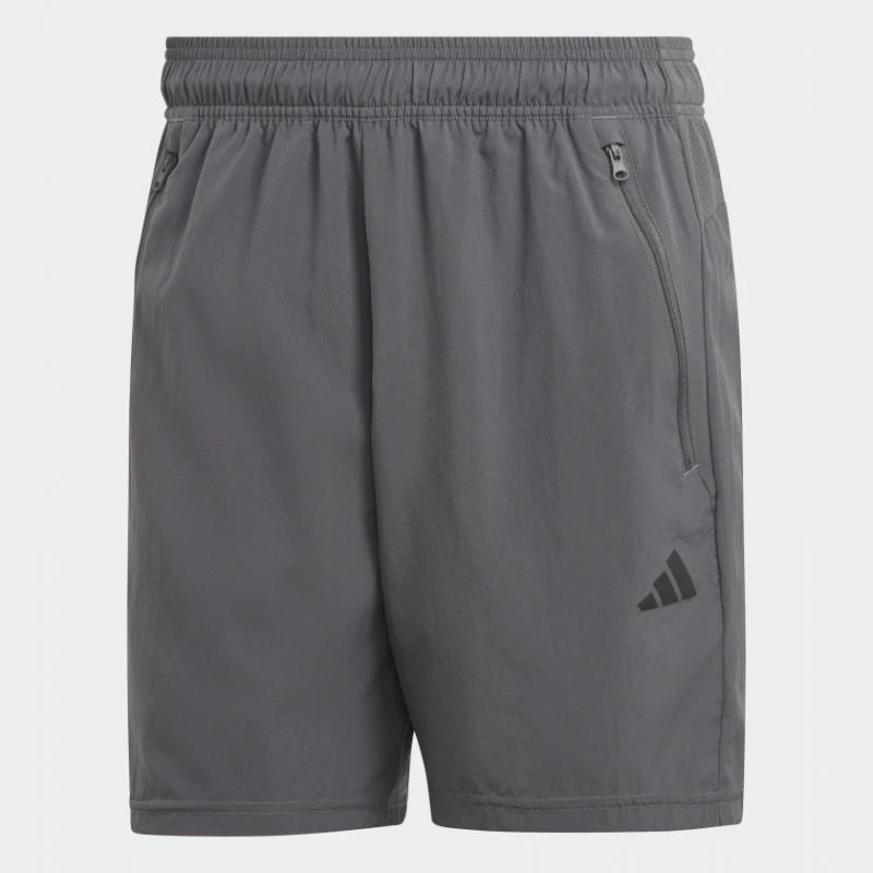 Adidas กางเกงกีฬาขาสั้นผู้ชาย Train Essentials Woven Training Shorts | Grey Five/Black ( IC6978 )
