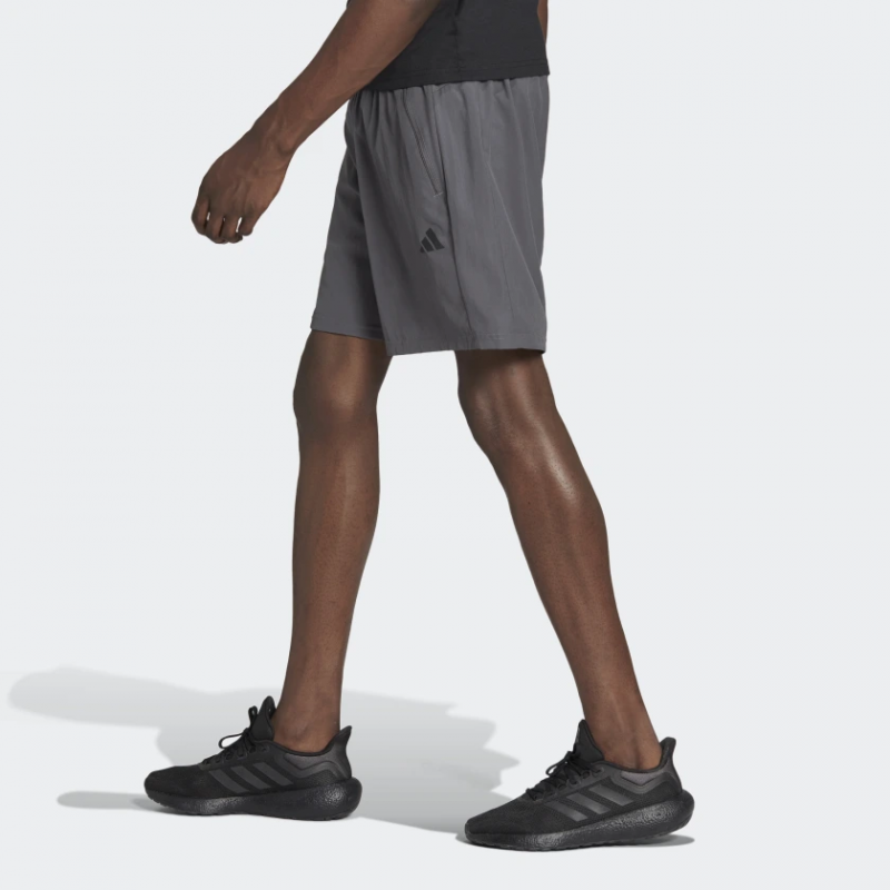 Adidas กางเกงกีฬาขาสั้นผู้ชาย Train Essentials Woven Training Shorts | Grey Five/Black ( IC6978 ) - Image 3