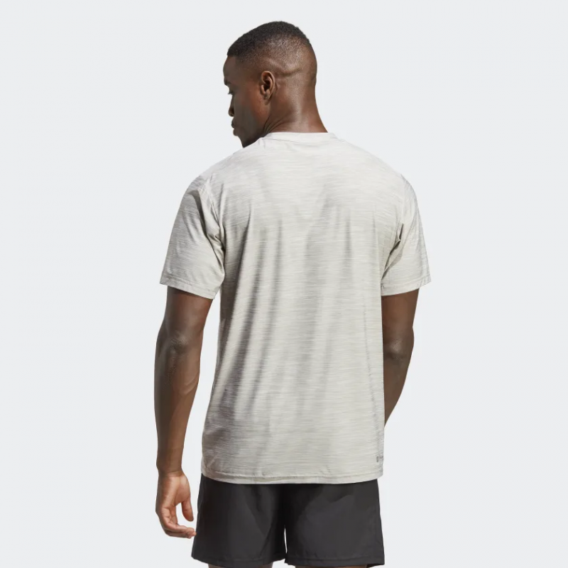 Adidas เสื้อกีฬาผู้ชาย Train Essentials Stretch Training Tee | Mgh Solid Grey/White/Black ( IC7416 ) - Image 3