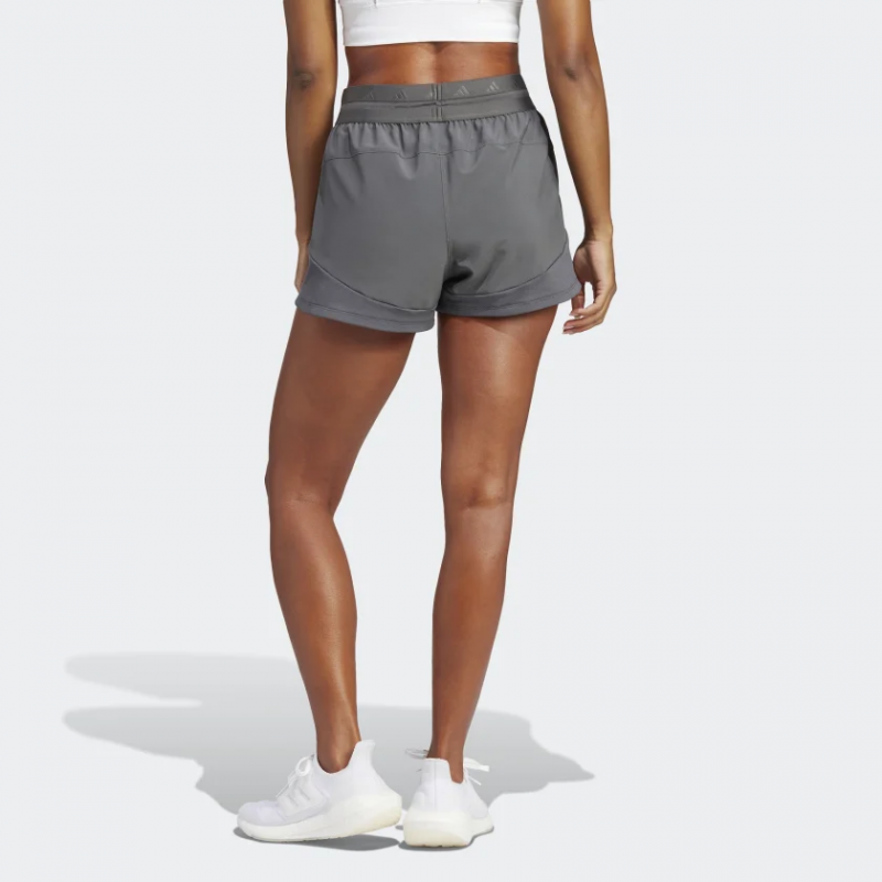 Adidas กางเกงกีฬาขาสั้นผู้หญิง HYGLM Pacer Shorts | Grey Six ( IC8060 ) - Image 3