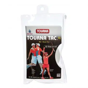 Tourna เทปพันด้าม/กริ๊ปพันด้ามไม้เทนนิส Tac 10XL Tape Racket Tennis | White ( 078914003219 , TG-2-10XLW )