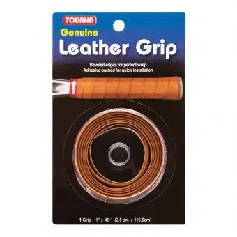 Tourna เทปพันด้าม/กริ๊ปพันด้ามไม้เทนนิส Leather Grip 1.8mm Replacement Grip Tape Racket Tennis | Brown ( 078914196744 , TLG-T )