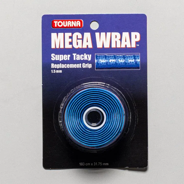 Tourna เทปพันด้าม/กริ๊ปพันด้ามไม้เทนนิส Mega Wrap 1.5mm Replacement Grip Tape Racket Tennis | Blue ( 078914198724 , MW-B ) - Image 5
