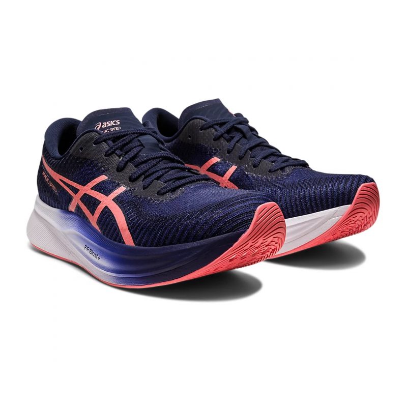 Asics รองเท้าวิ่งผู้หญิง Magic Speed 2 | Indigo Blue/Papaya ( 1012B274-401 ) - Image 2