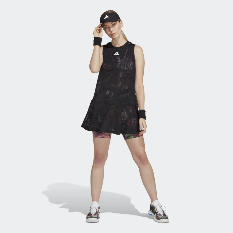 Adidas ชุดกระโปรงเทนนิสผู้หญิง Melbourne Tennis Dress | Black/Multicolor ( HU1807 ) - Image 5