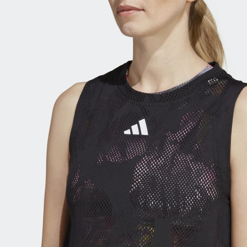 Adidas ชุดกระโปรงเทนนิสผู้หญิง Melbourne Tennis Dress | Black/Multicolor ( HU1807 ) - Image 8